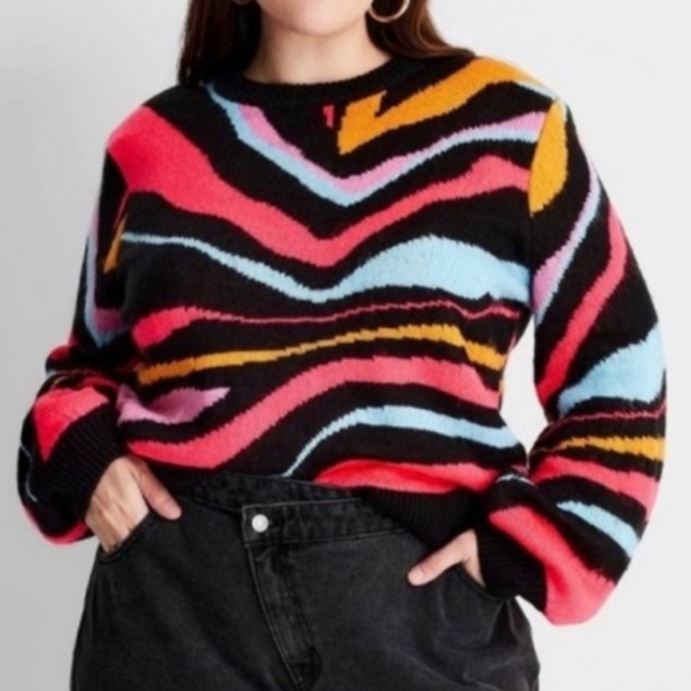 Future Collective Kahlana Barfield Brown Abstract Limited Edition Sweater 2X